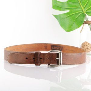 Levi's Belt Medium Brown Genuine Leather Prong Buckle Men 38 Work Casual